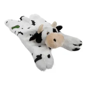 GoDog Barnyard Buddies Cow Squeaky Plush Flattie