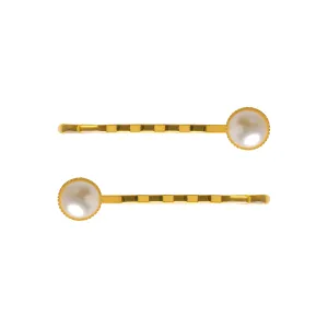 Gold Pearl Hair Slide Set