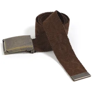 Guatemala Hand Woven Men's Canvas Belt | Brown Embroidery on Brown
