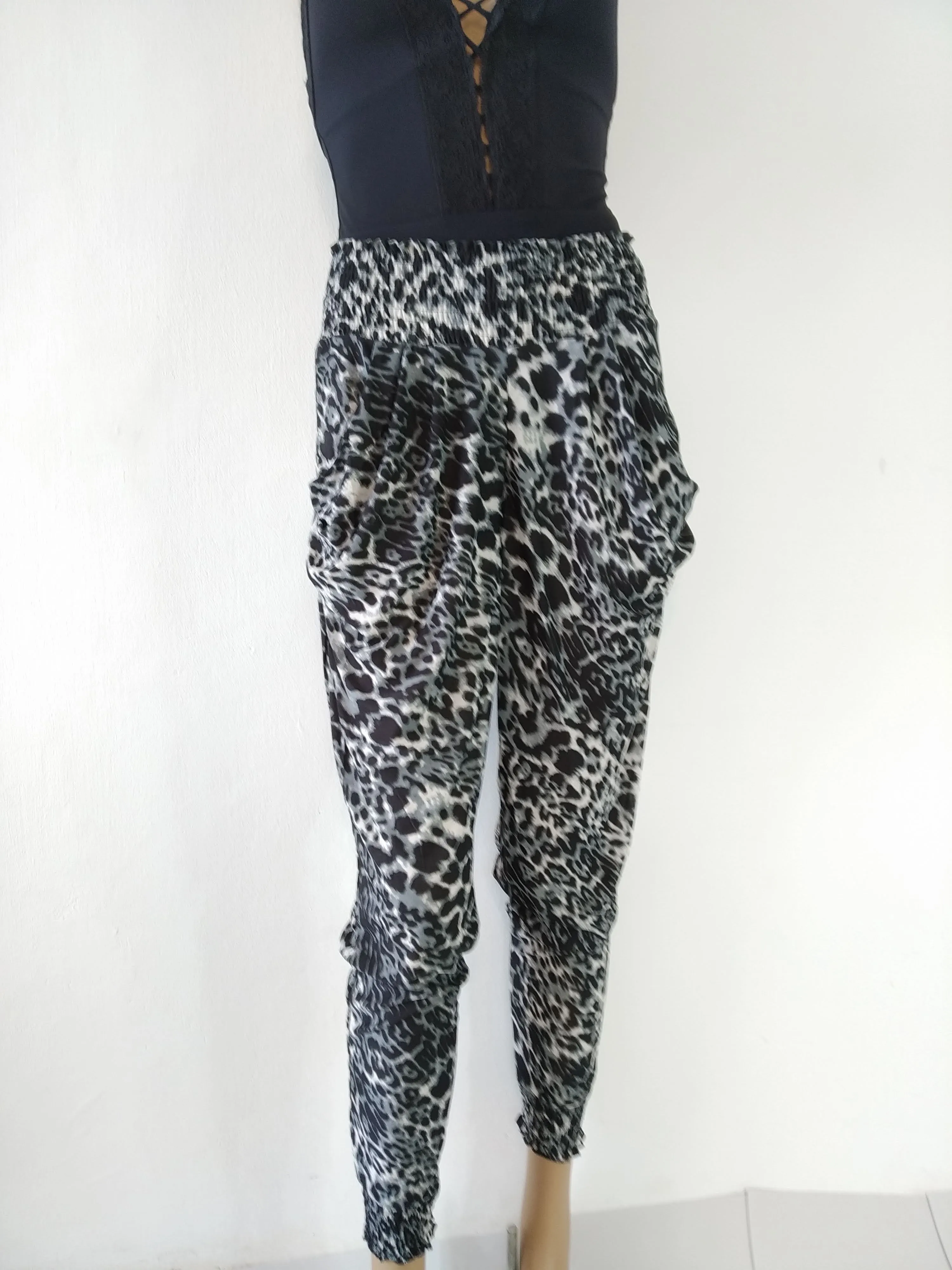 Harem Stretchy Pants Animal Print