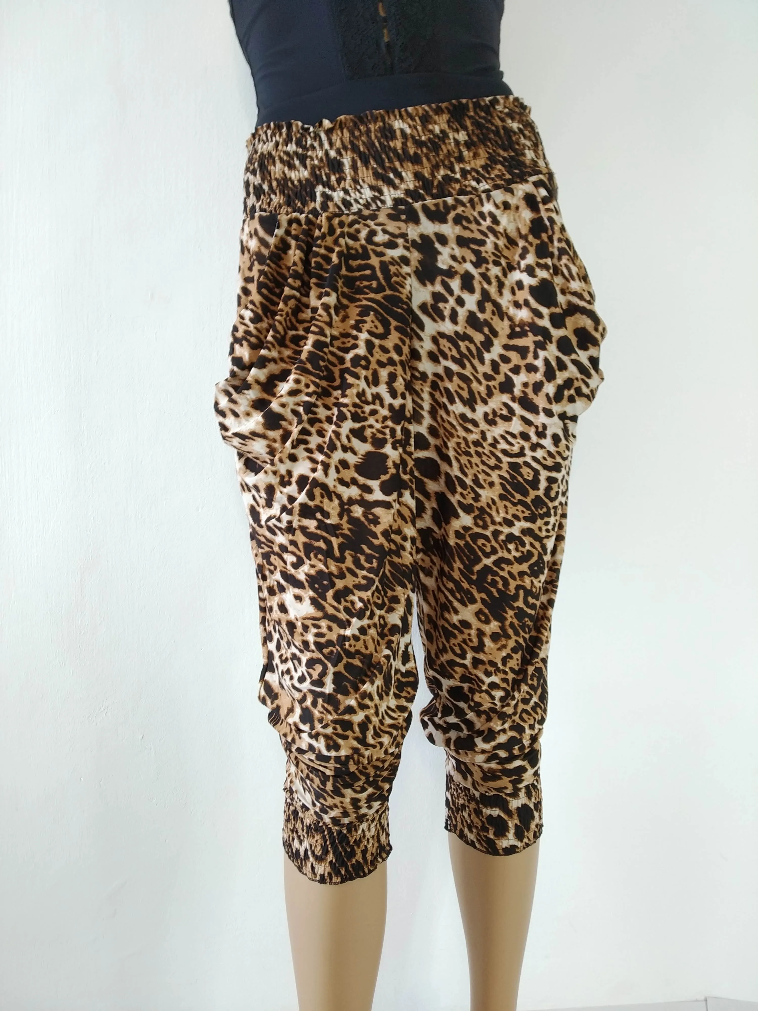 Harem Stretchy Pants Animal Print