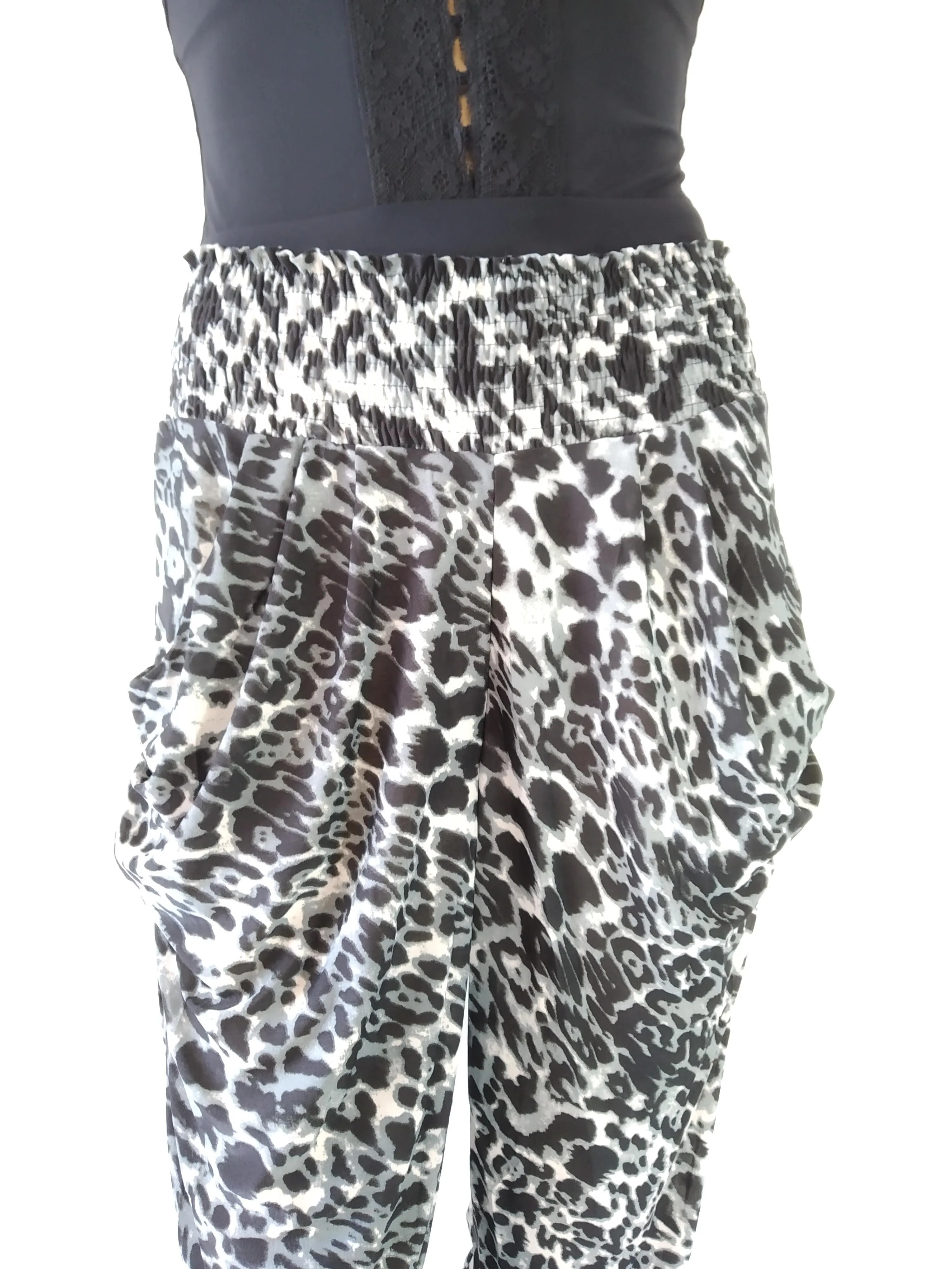 Harem Stretchy Pants Animal Print