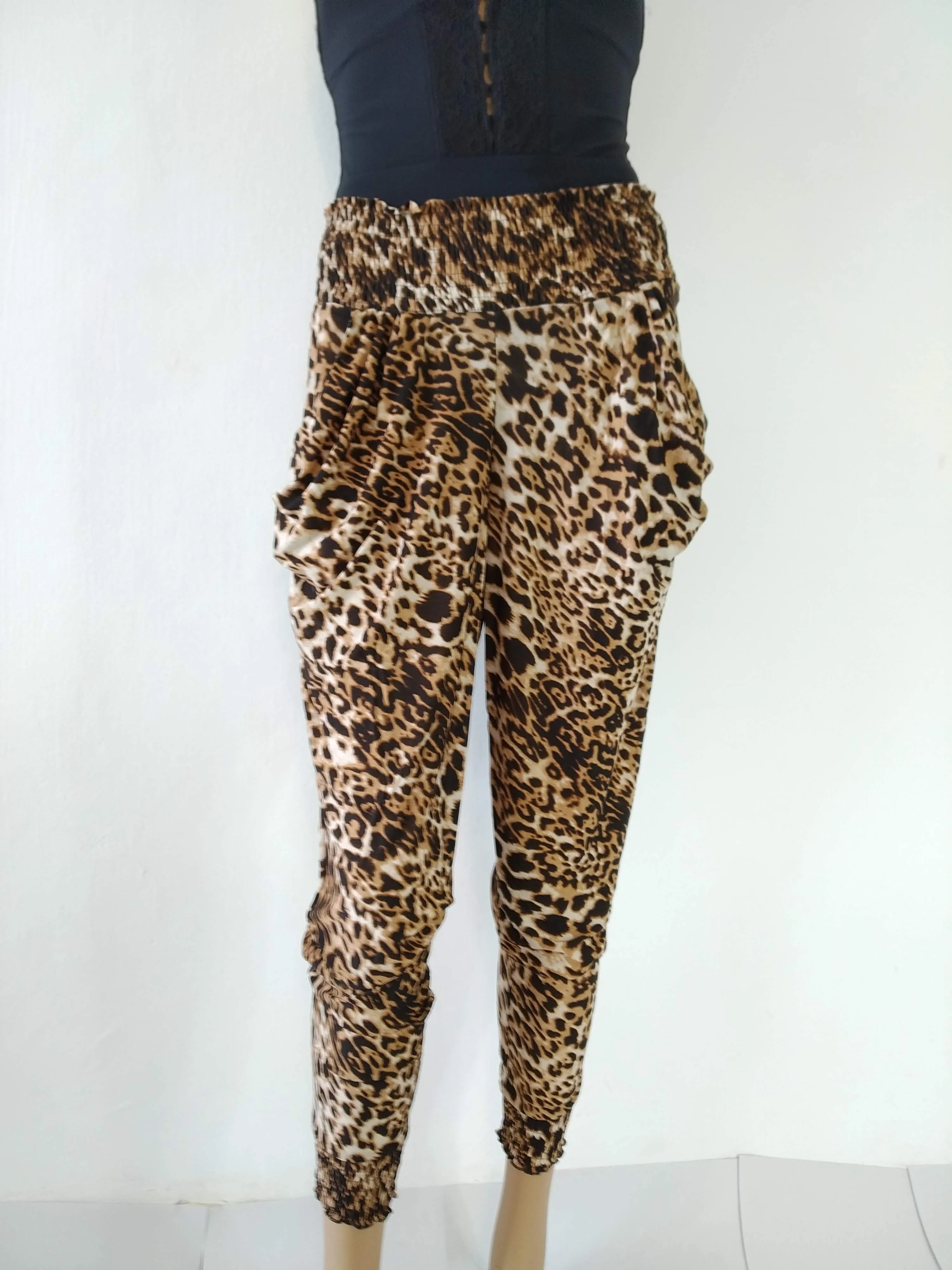 Harem Stretchy Pants Animal Print
