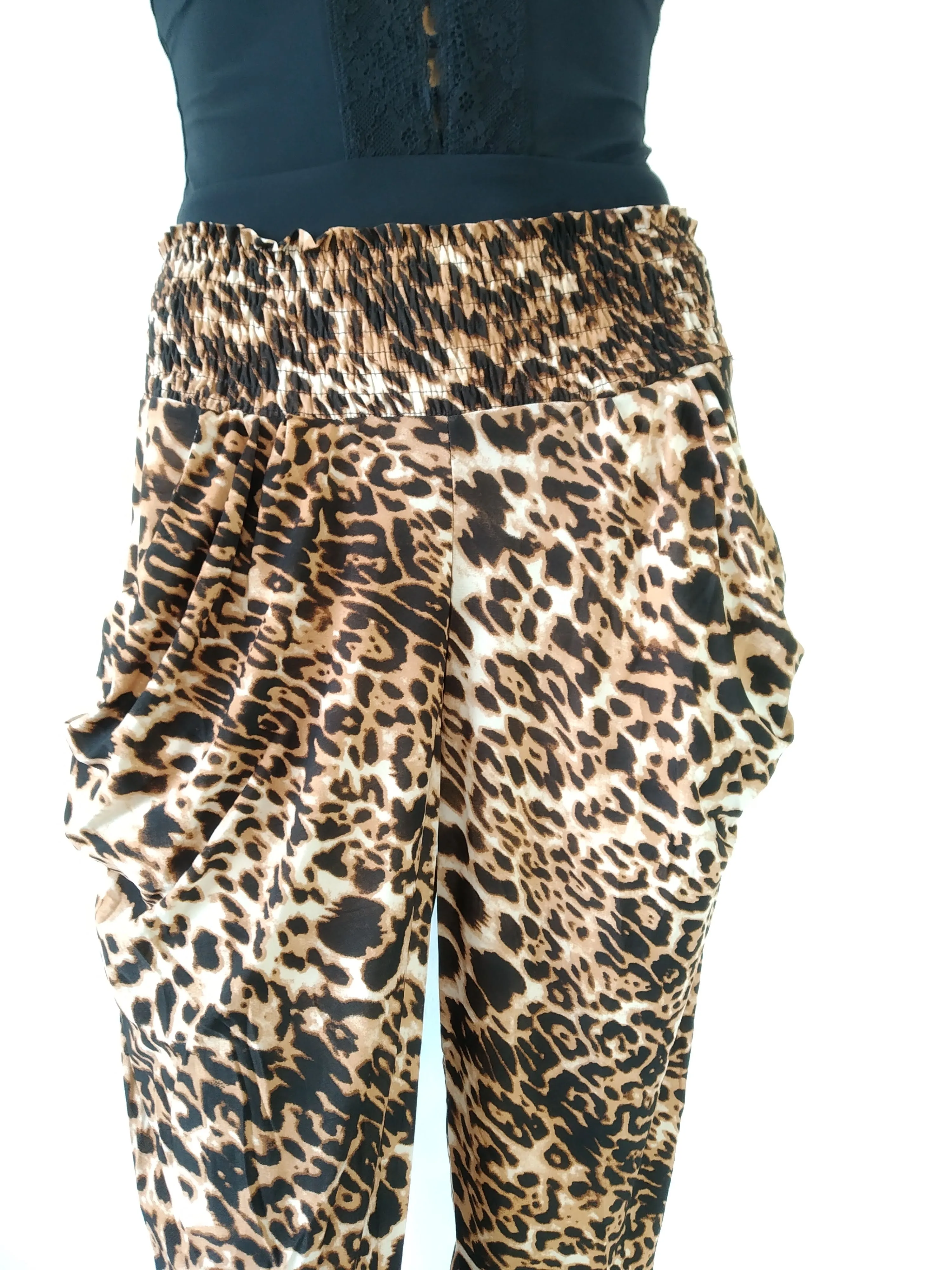 Harem Stretchy Pants Animal Print