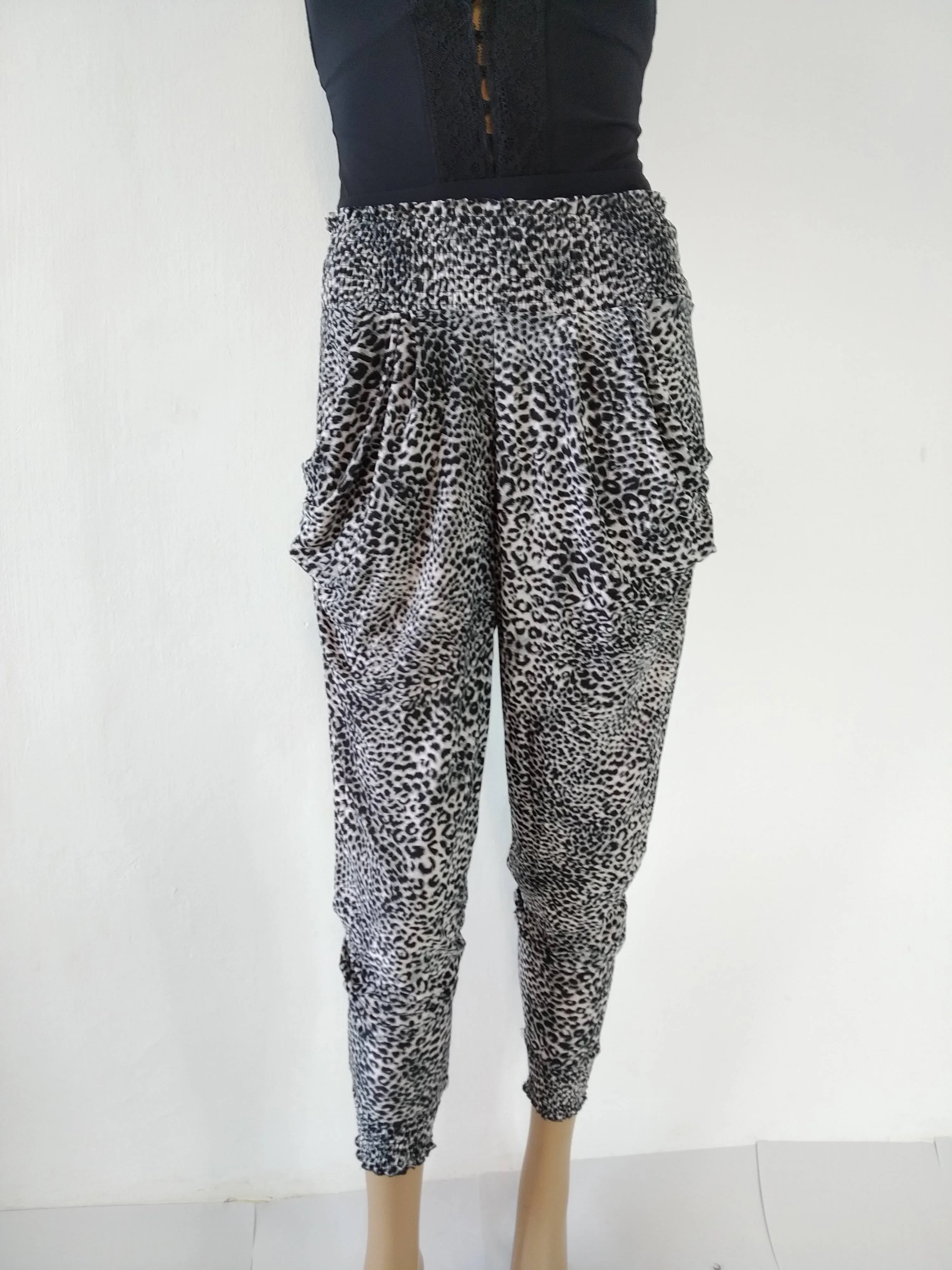 Harem Stretchy Pants Animal Print
