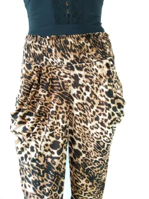 Harem Stretchy Pants Animal Print