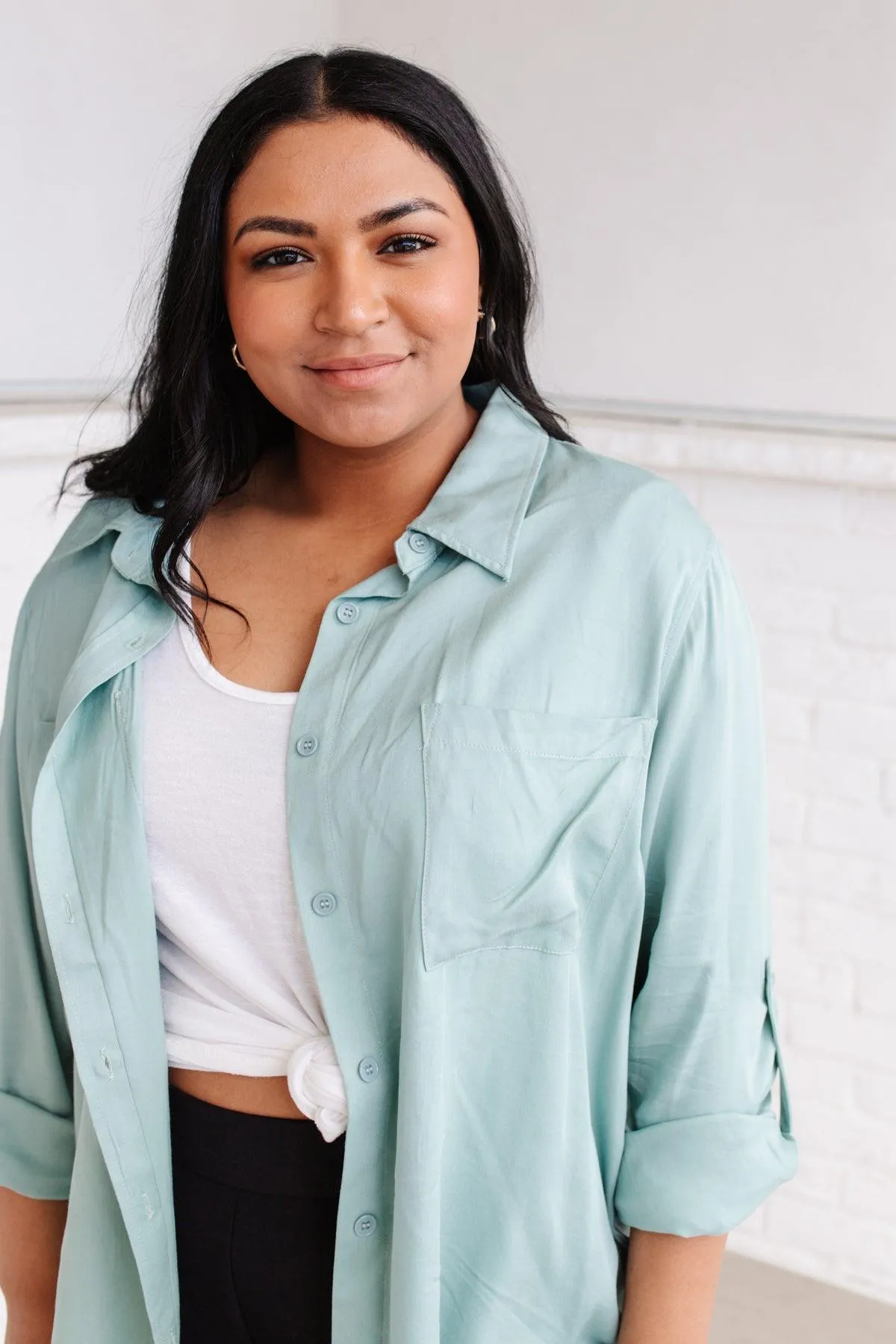 Hazel Blues® | Unwavering Confidence Blouse in Light Blue