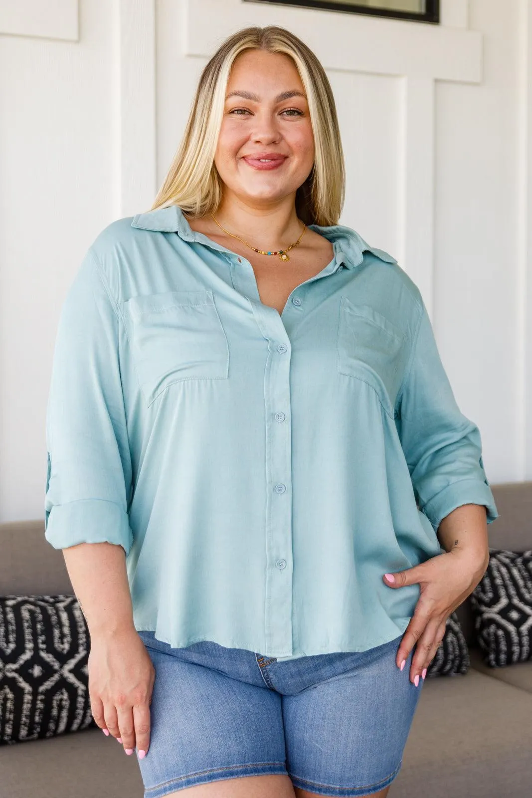 Hazel Blues® | Unwavering Confidence Blouse in Light Blue