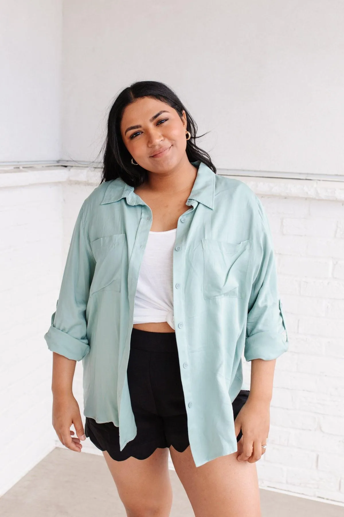 Hazel Blues® | Unwavering Confidence Blouse in Light Blue