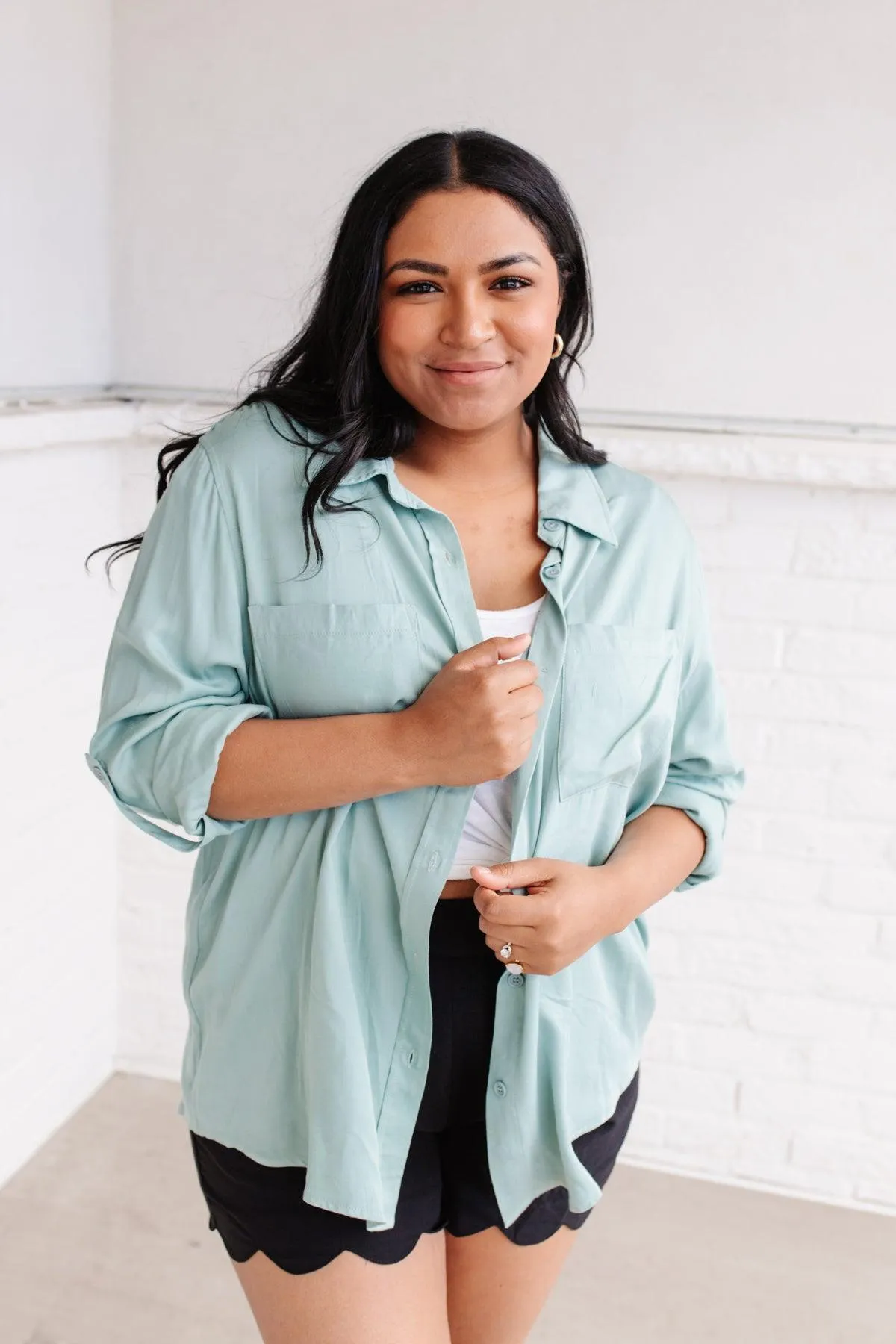 Hazel Blues® | Unwavering Confidence Blouse in Light Blue