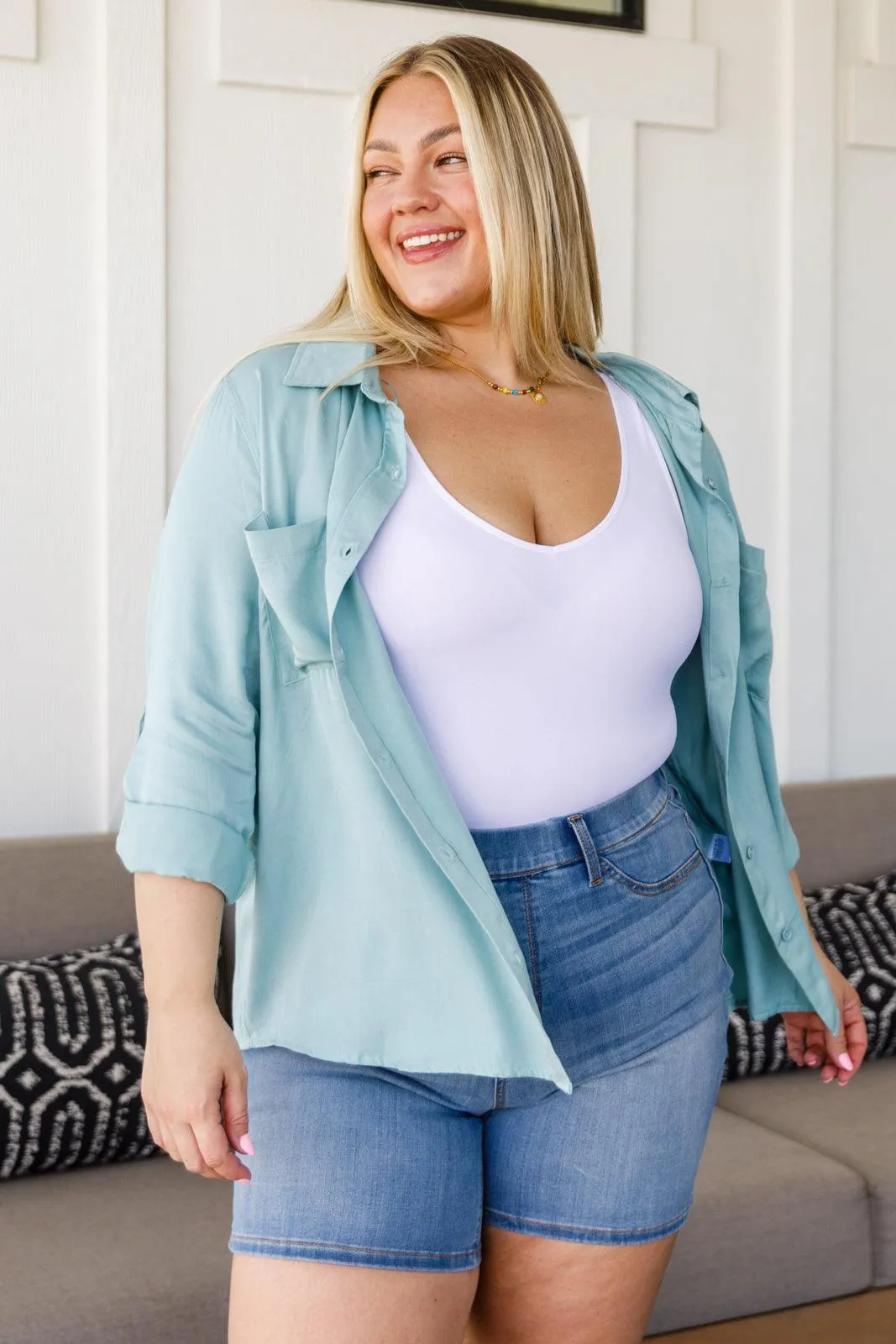 Hazel Blues® | Unwavering Confidence Blouse in Light Blue
