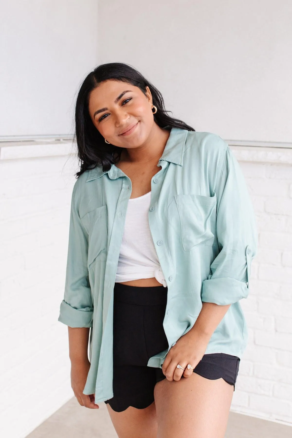Hazel Blues® | Unwavering Confidence Blouse in Light Blue