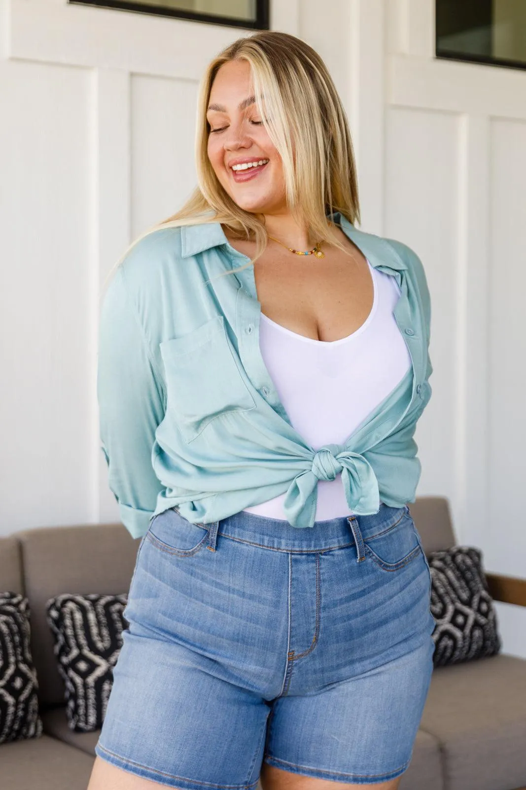 Hazel Blues® | Unwavering Confidence Blouse in Light Blue