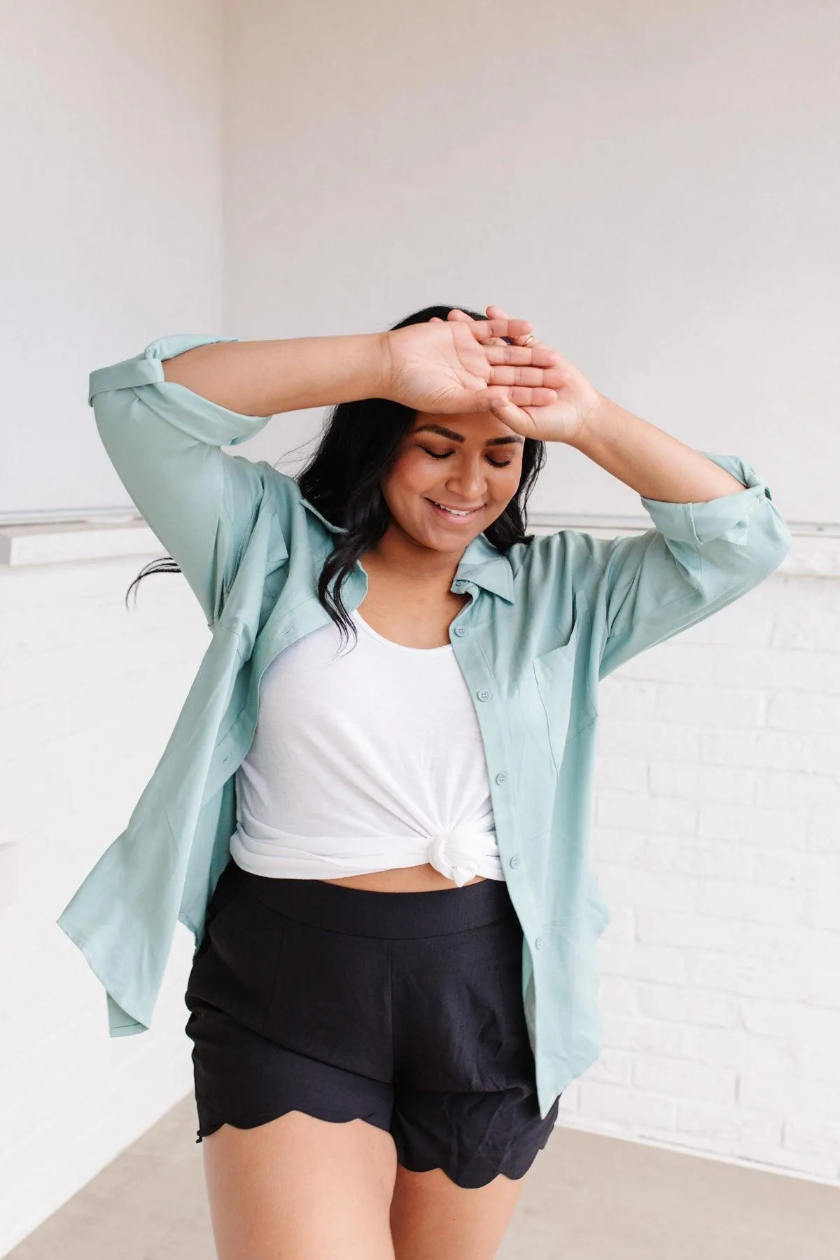 Hazel Blues® | Unwavering Confidence Blouse in Light Blue