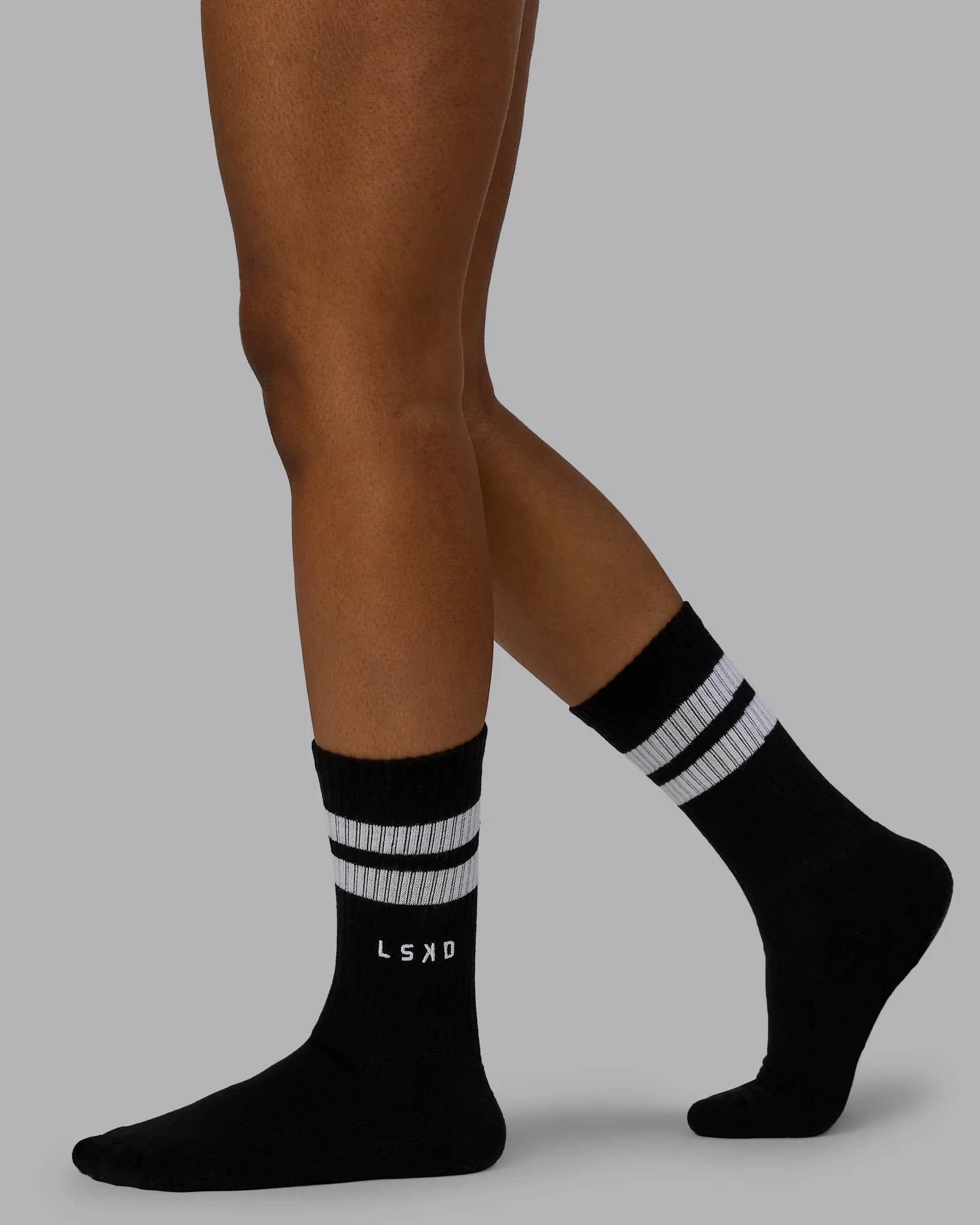 Heritage 3 Pack Crew Socks - Blk-Wht/Wht-Blk/Asphalt-Blk