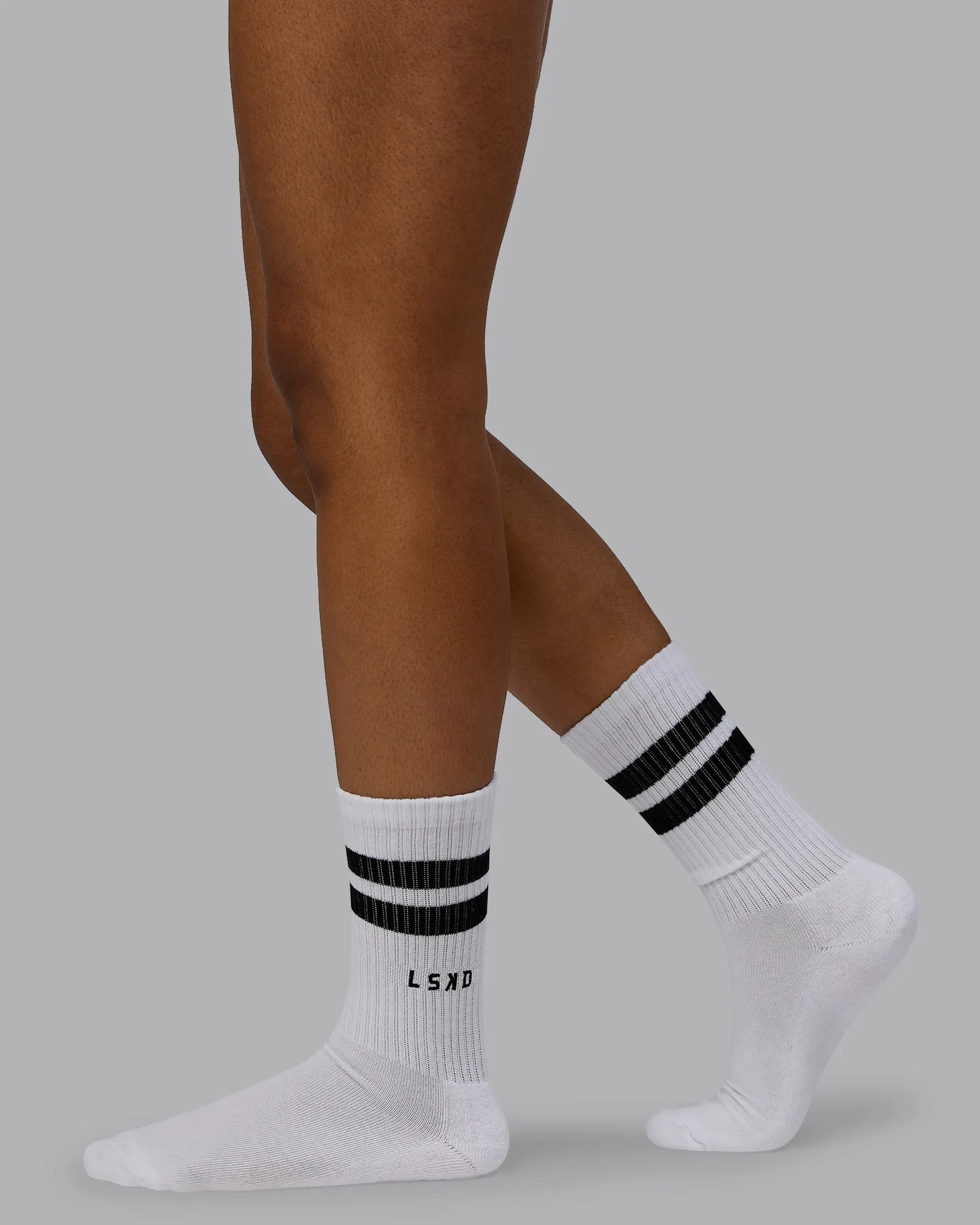 Heritage 3 Pack Crew Socks - Blk-Wht/Wht-Blk/Asphalt-Blk
