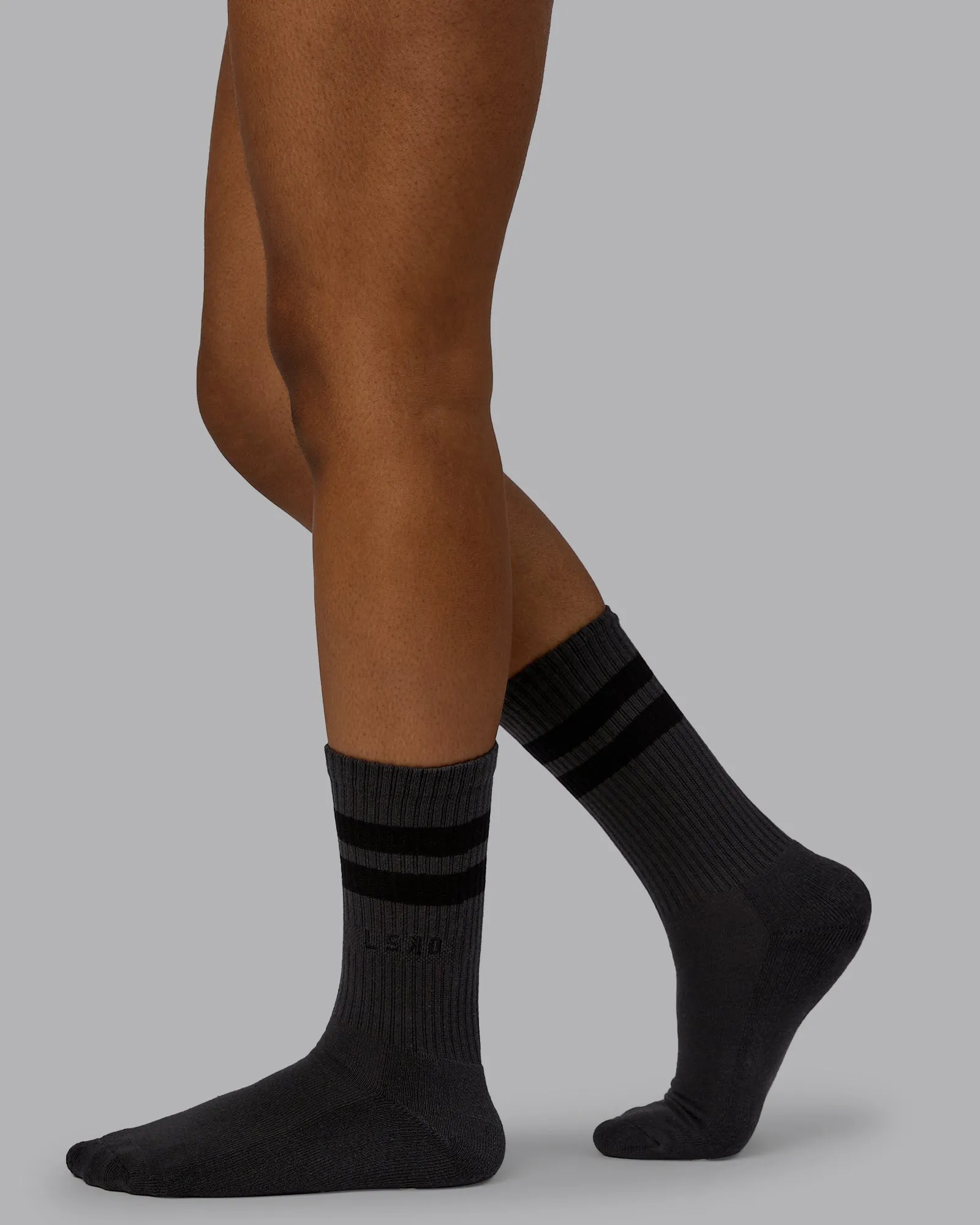 Heritage 3 Pack Crew Socks - Blk-Wht/Wht-Blk/Asphalt-Blk