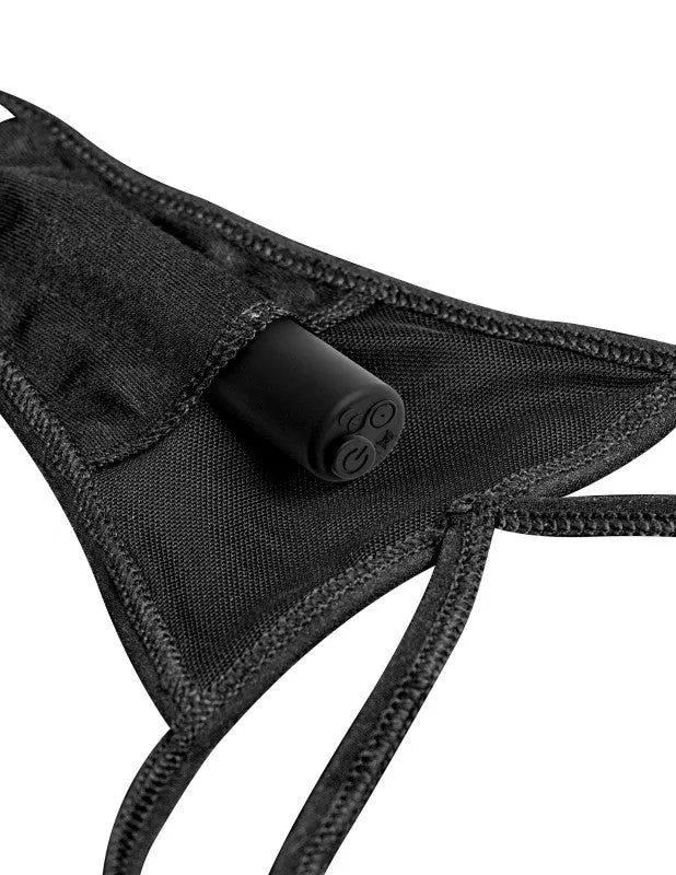 Hookup Panties Remote Lace Peek-a-Boo - Black - Small - Large