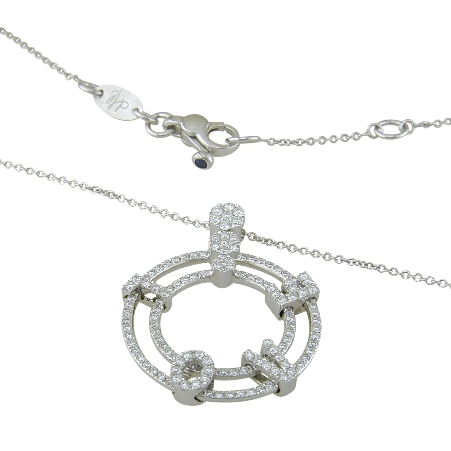 Hulchi Belluni 18K White Gold "Love" Diamond Necklace
