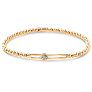 Hulchi Belluni Bracelet with Single Pave Diamond Moveable Station