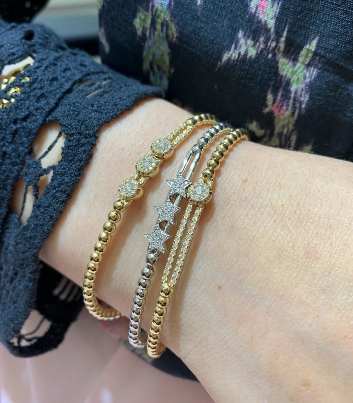 Hulchi Belluni 'Tresore' Solo Diamond Slider Stretch Bracelet (20352a)