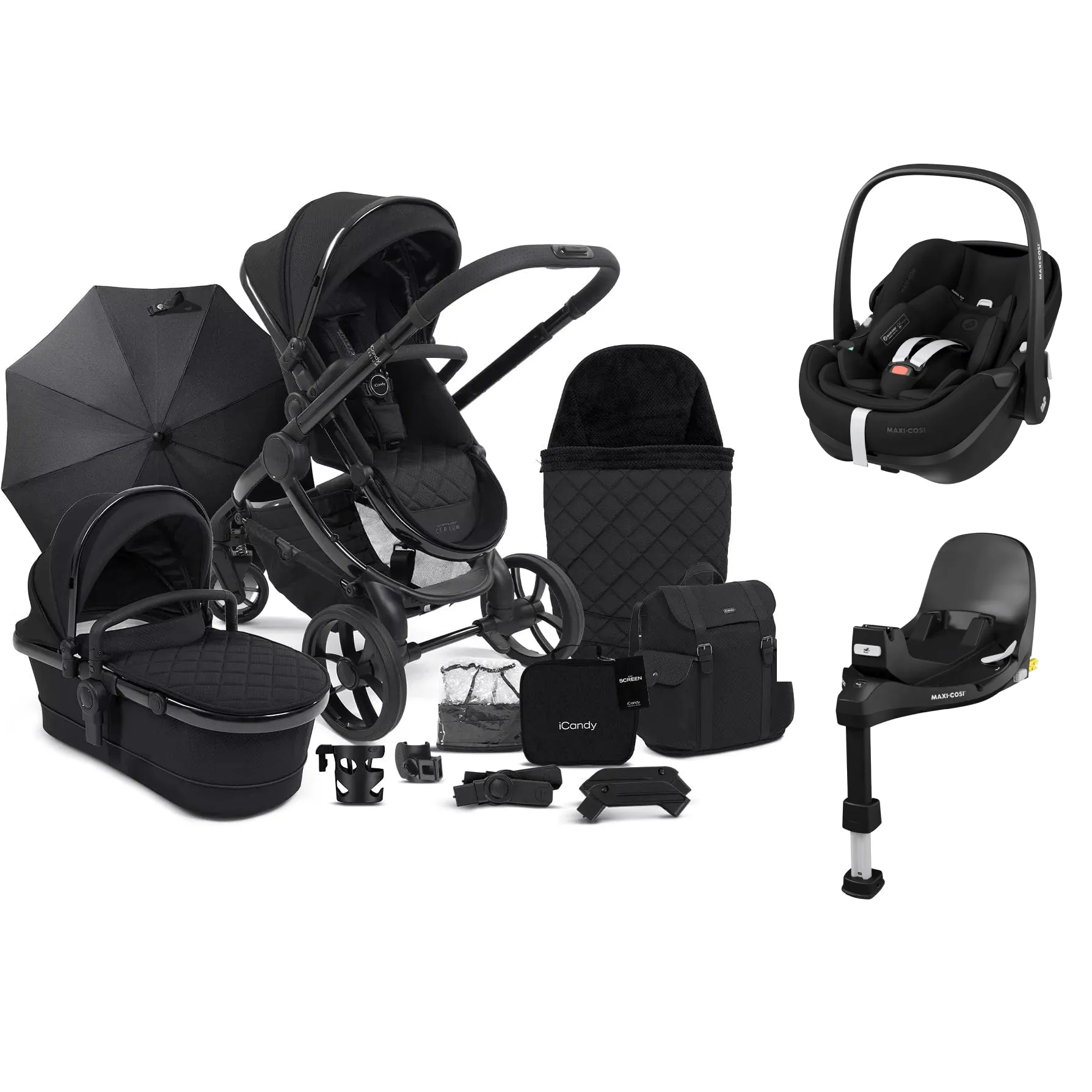 iCandy Peach 7 Designer Collection, Pebble 360 PRO 2 Complete Travel System Bundle - Cerium