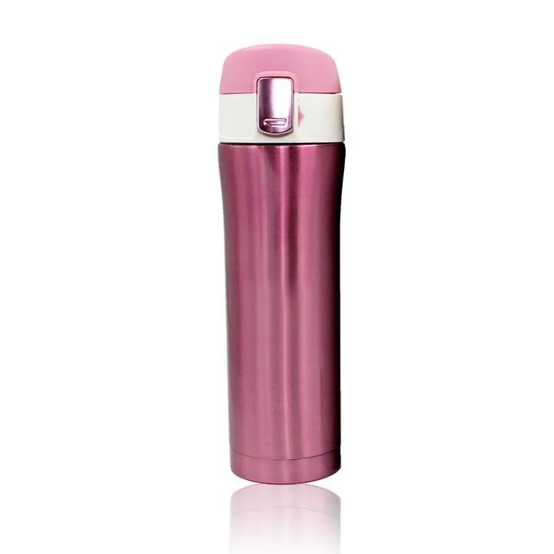 Insulated Drinking Bottle With Push Button Flip Cap