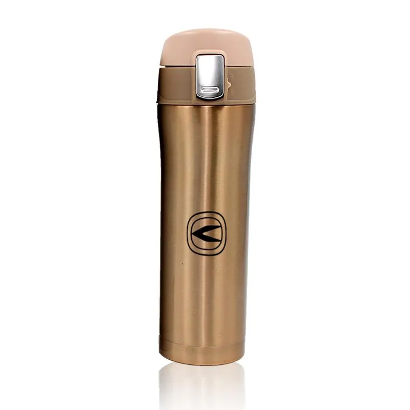 Insulated Drinking Bottle With Push Button Flip Cap