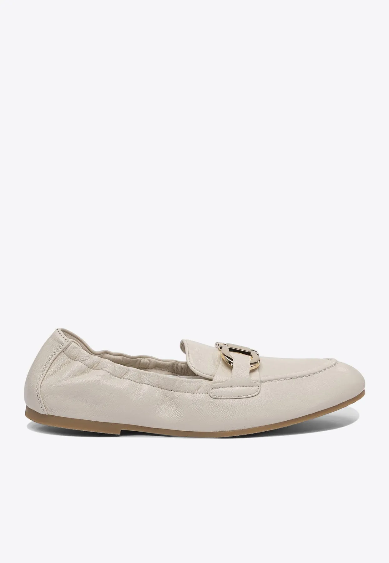 Jodie Elasticated Loafers in Leather