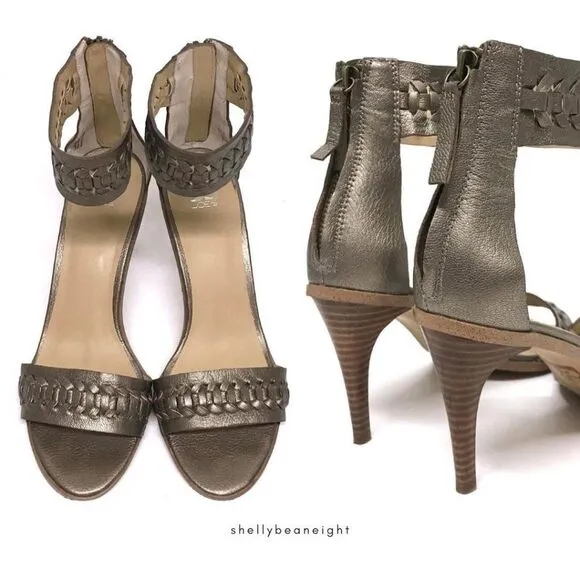 JOE'S JEANS PAX Bronze Gold Ankle Strap Heel Sandal 9 in BOX