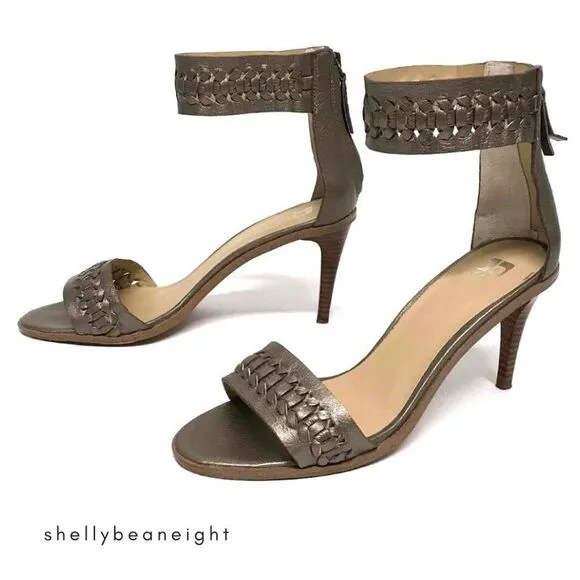 JOE'S JEANS PAX Bronze Gold Ankle Strap Heel Sandal 9 in BOX