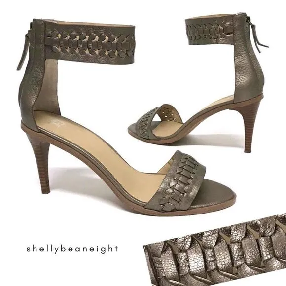 JOE'S JEANS PAX Bronze Gold Ankle Strap Heel Sandal 9 in BOX