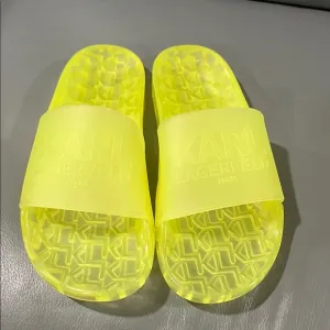 Karl Lagerfeld Neon Yellow Jelly Slides