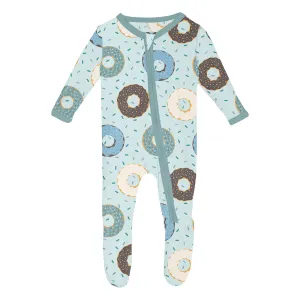 Kickee Pants Print Classic Footie with 2 Way Zipper- Fresh Air Donuts and Sprinkles