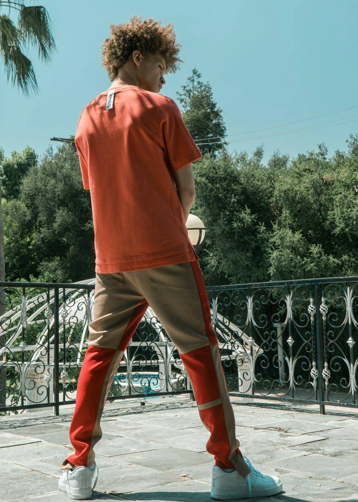 Konus Men's Color Blocked Track pants in Camel
