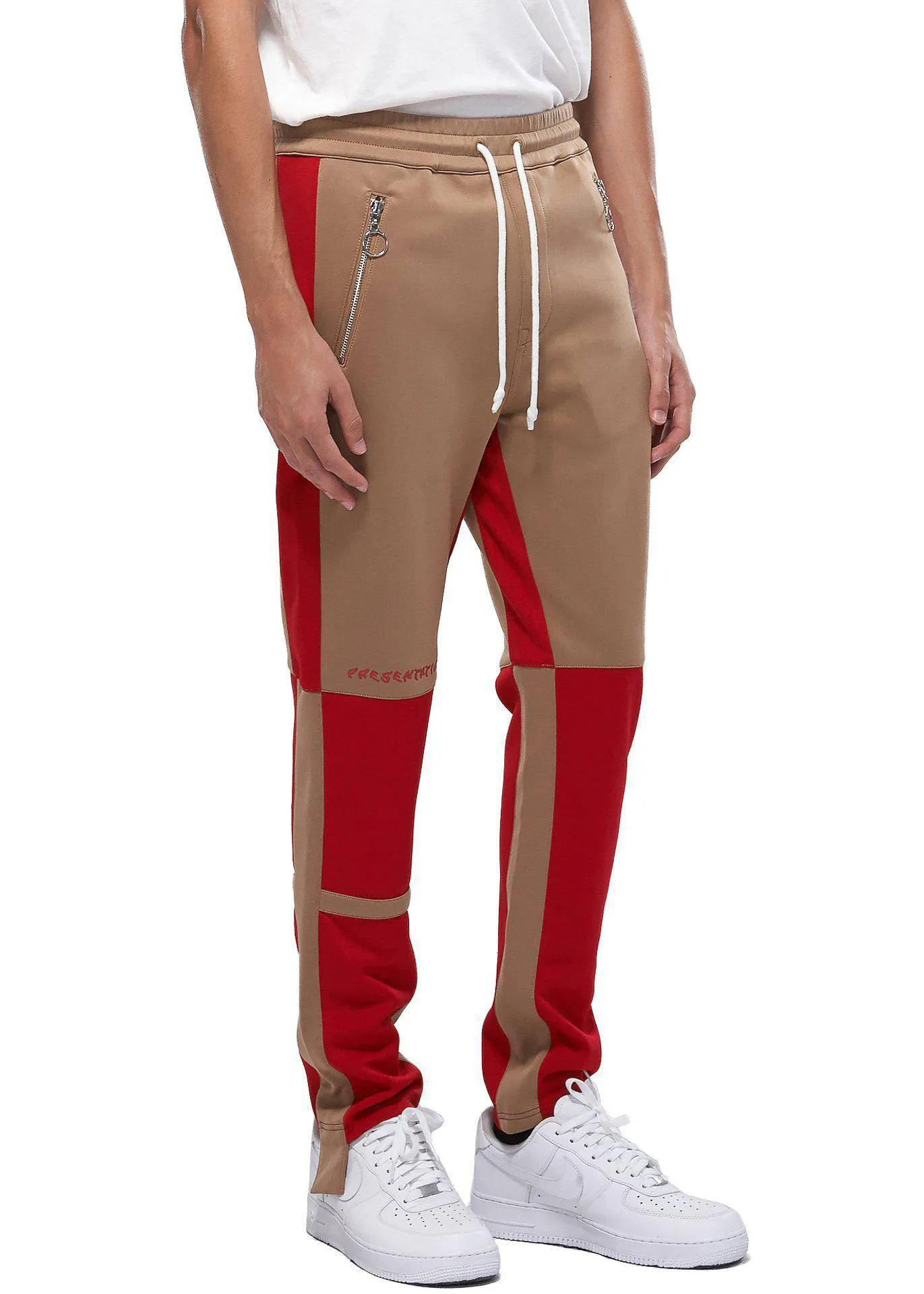 Konus Men's Color Blocked Track pants in Camel