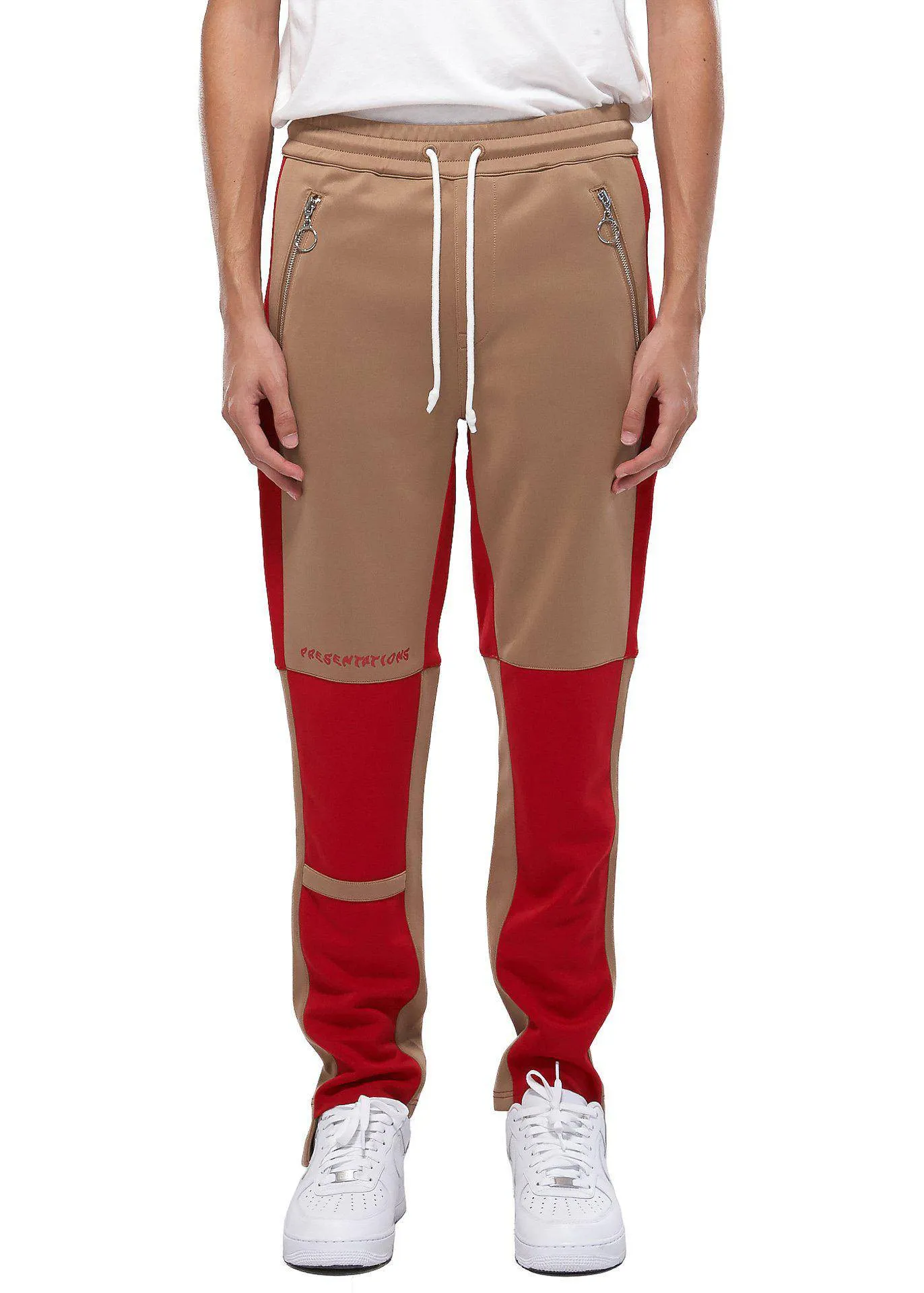 Konus Men's Color Blocked Track pants in Camel
