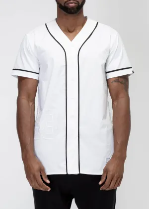 Konus Men's Woven Baseball Jersey Shirt in White