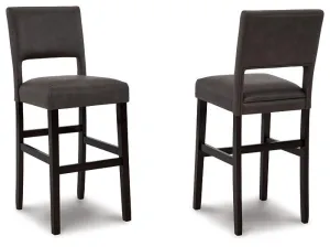 Leektree Gray/Brown Bar Height Bar Stool (Set of 2)