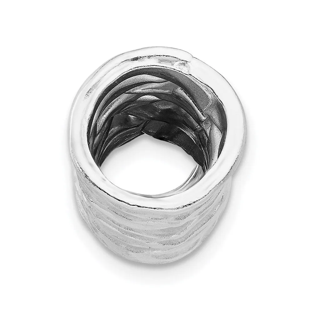 Leslie's SS Rhodium-plated Scrunch Slide Pendant