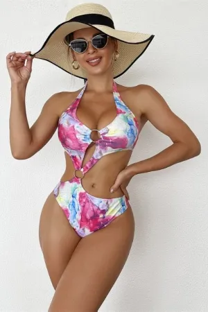 Lia Tie Dye Cutout One Piece Swimsuit
