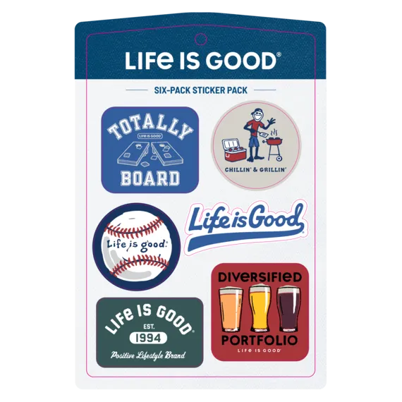 Life is Good Tailgate Six Pack Sticker Pack