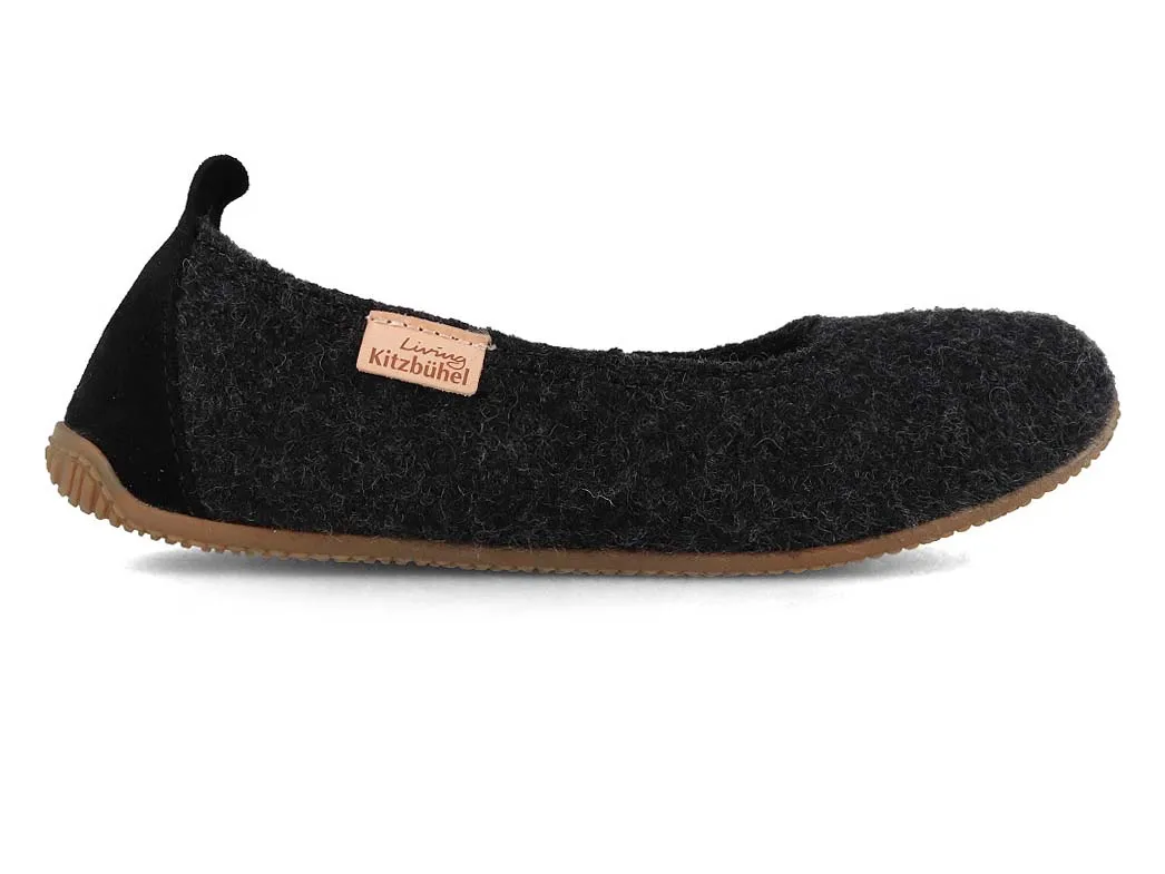 Living Kitzbühel Women Pure Wool Ballerinas 'un'i, anthra