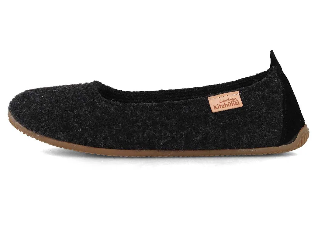 Living Kitzbühel Women Pure Wool Ballerinas 'un'i, anthra