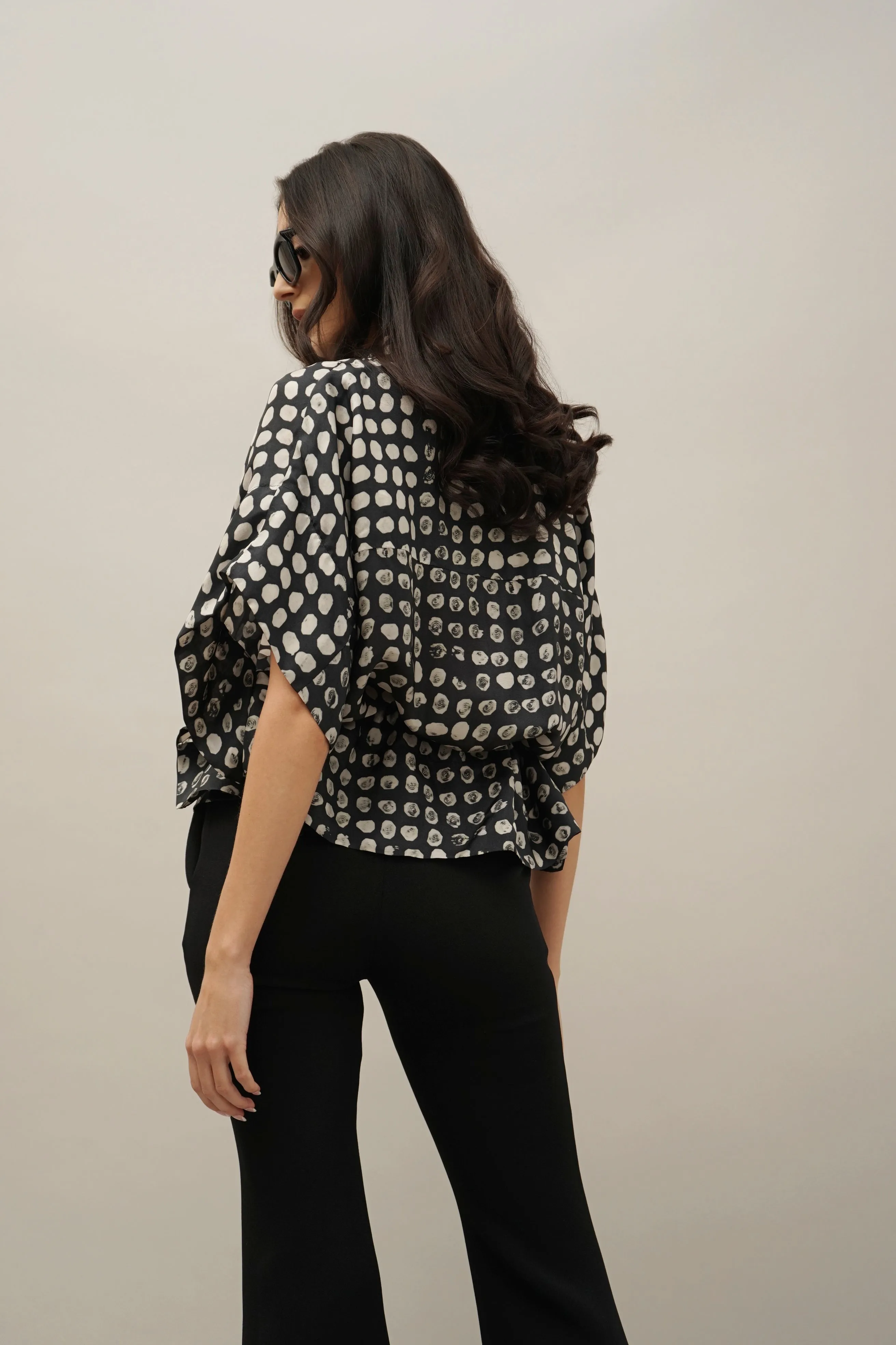 Loretta Abstract Dot Print Elegant Top