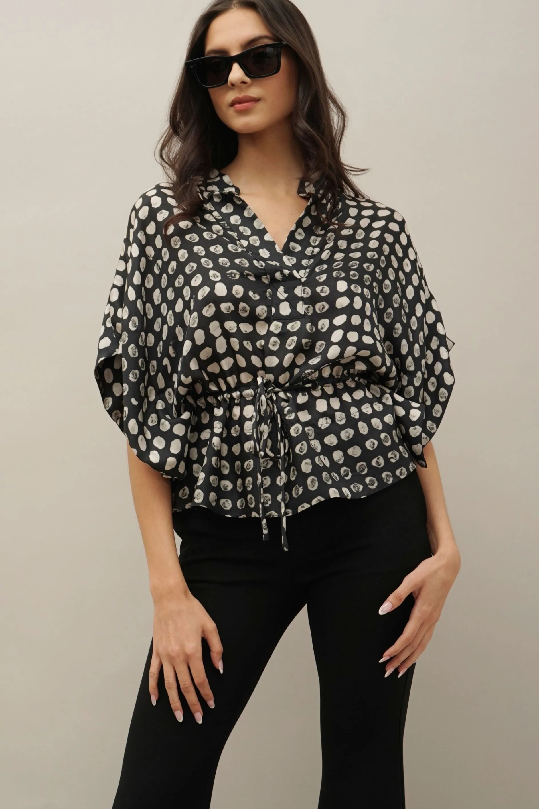 Loretta Abstract Dot Print Elegant Top