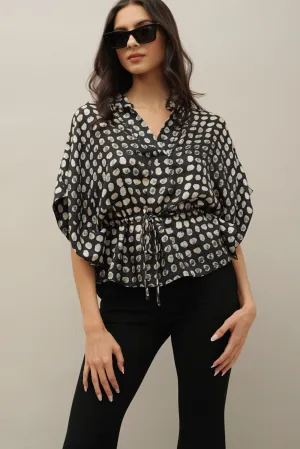 Loretta Abstract Dot Print Elegant Top