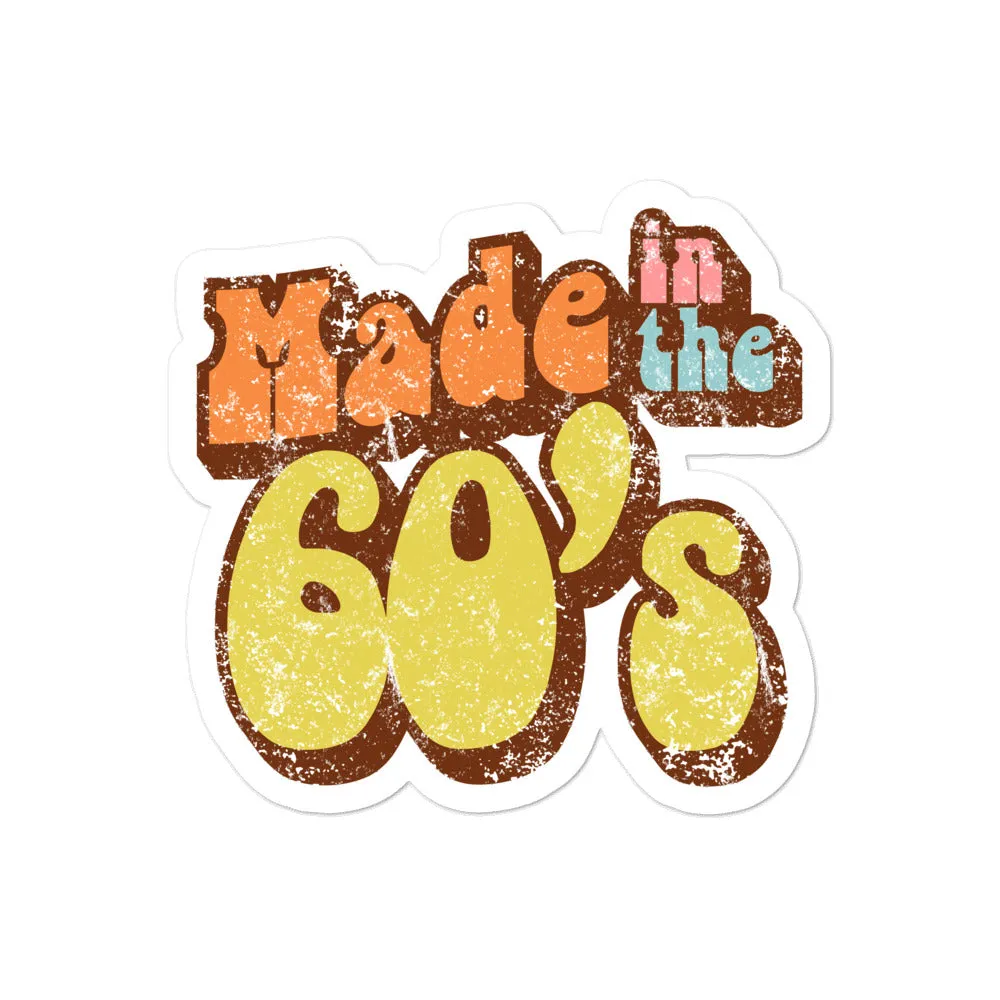 Made in the 60's Retro Distressed Vinyl Decal Sticker