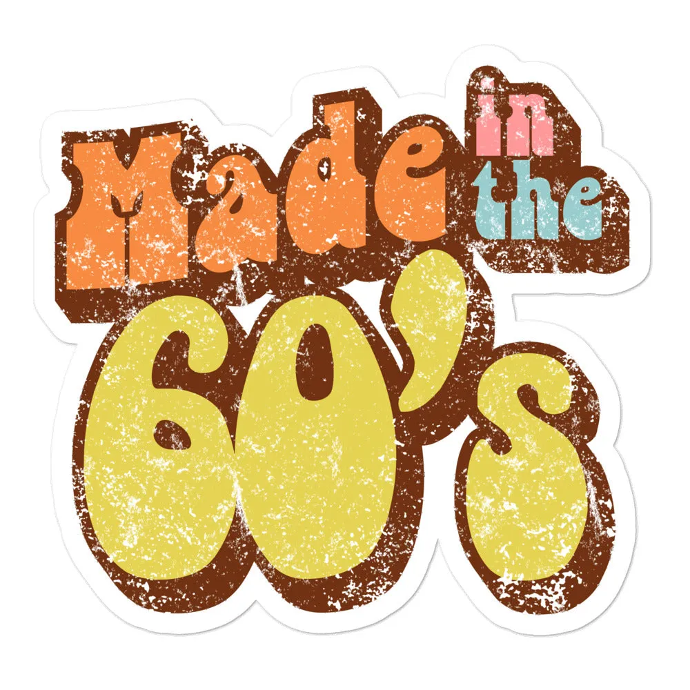 Made in the 60's Retro Distressed Vinyl Decal Sticker