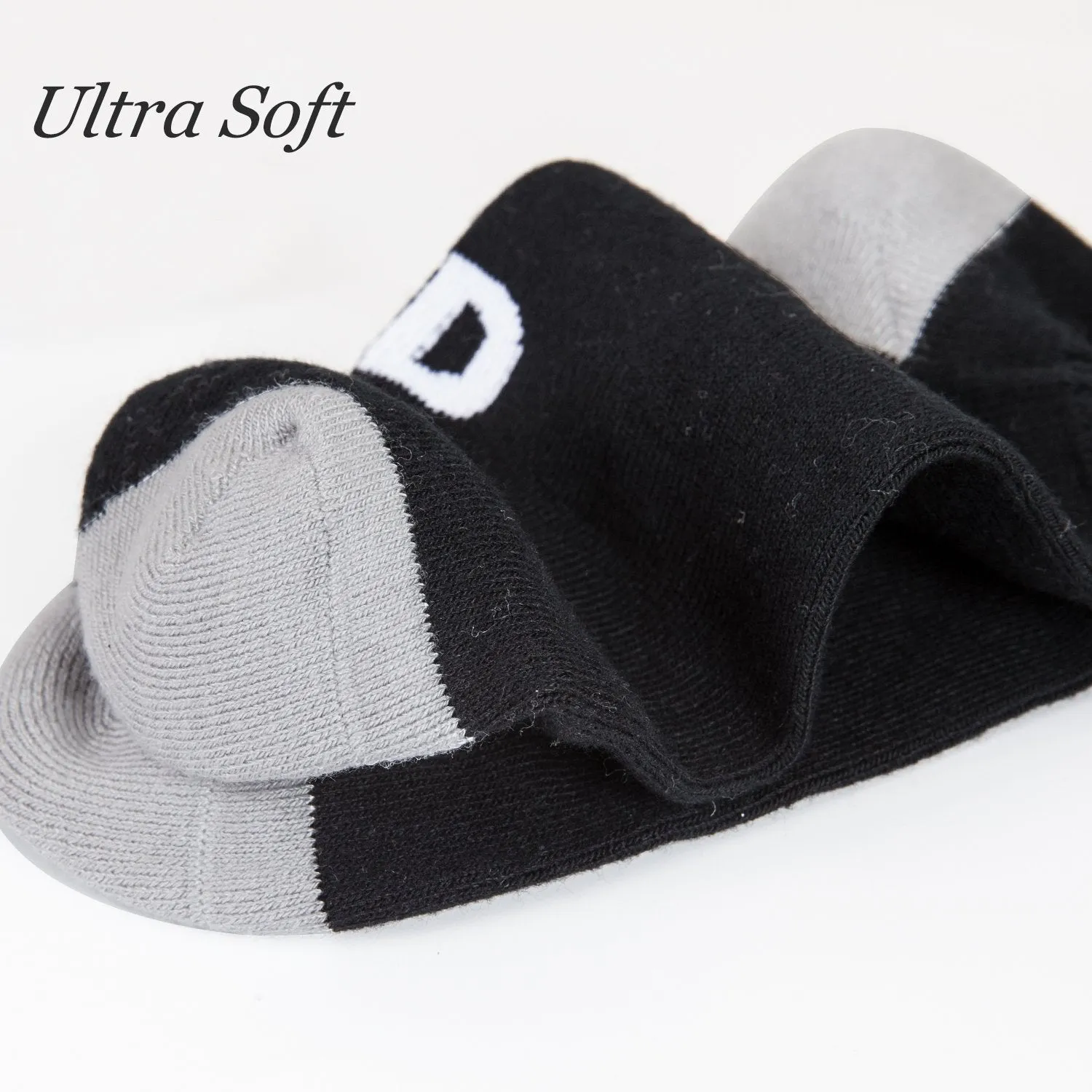 MD Bamboo Non-Binding Ankle Socks with Seamless Toe and Cushion Sole (2 Pairs)